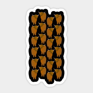 Cute Highland Cattle Pattern Sticker